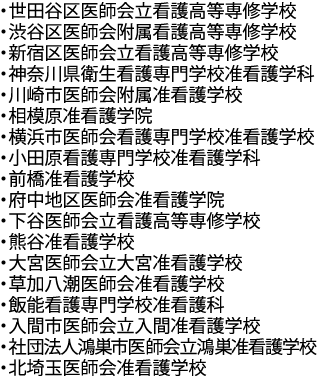 東京、神奈川、埼玉などの准看護学校へ合格を果たしています