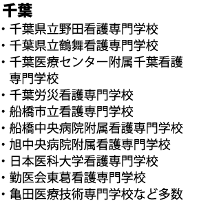 千葉県立野田看護専門学校など多数