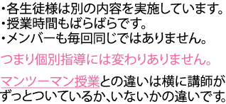 個別指導には変わりありません